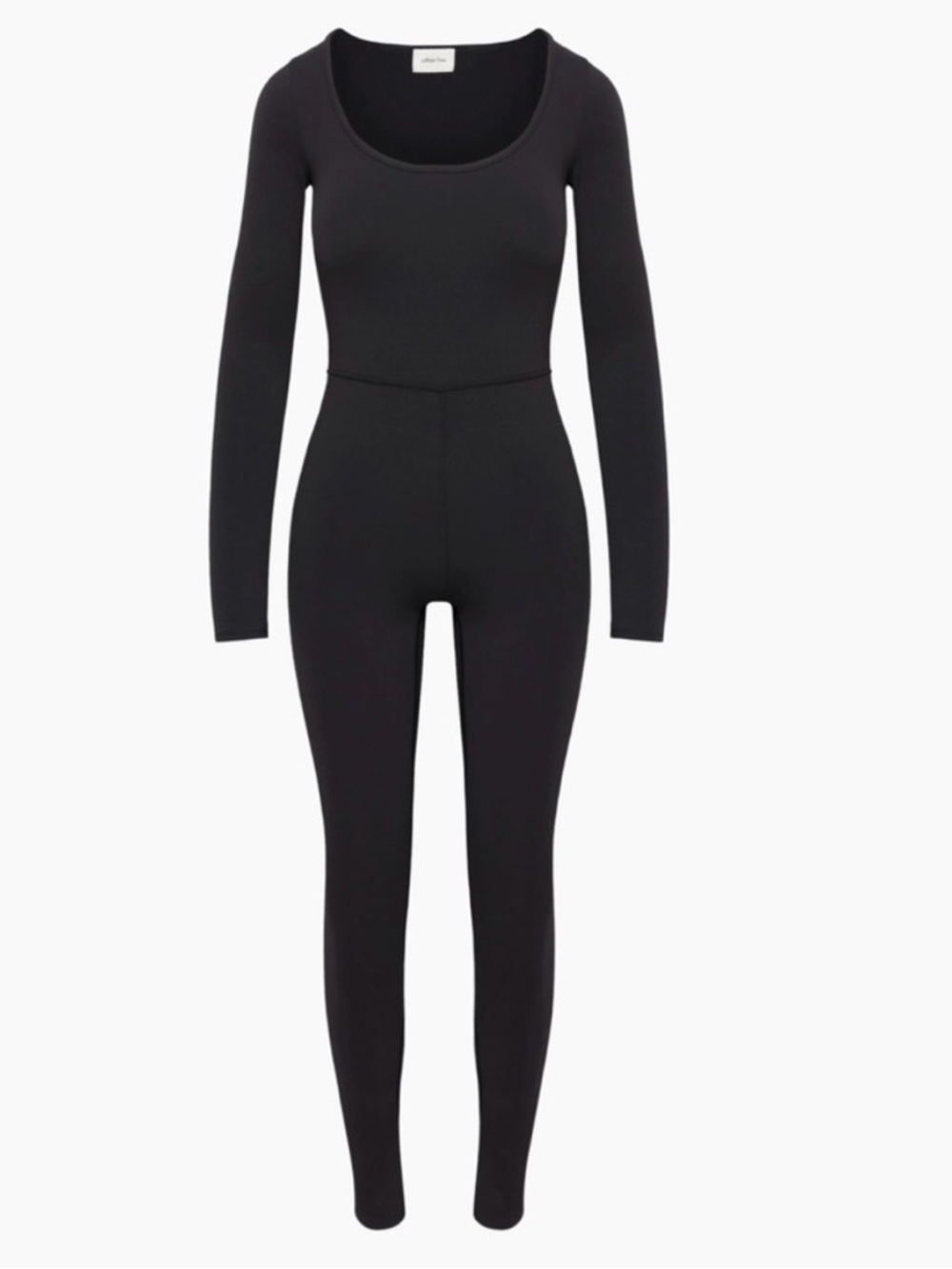 Aritzia Wilfred Black Long-Sleeve Scoop-Neck Jumpsuit